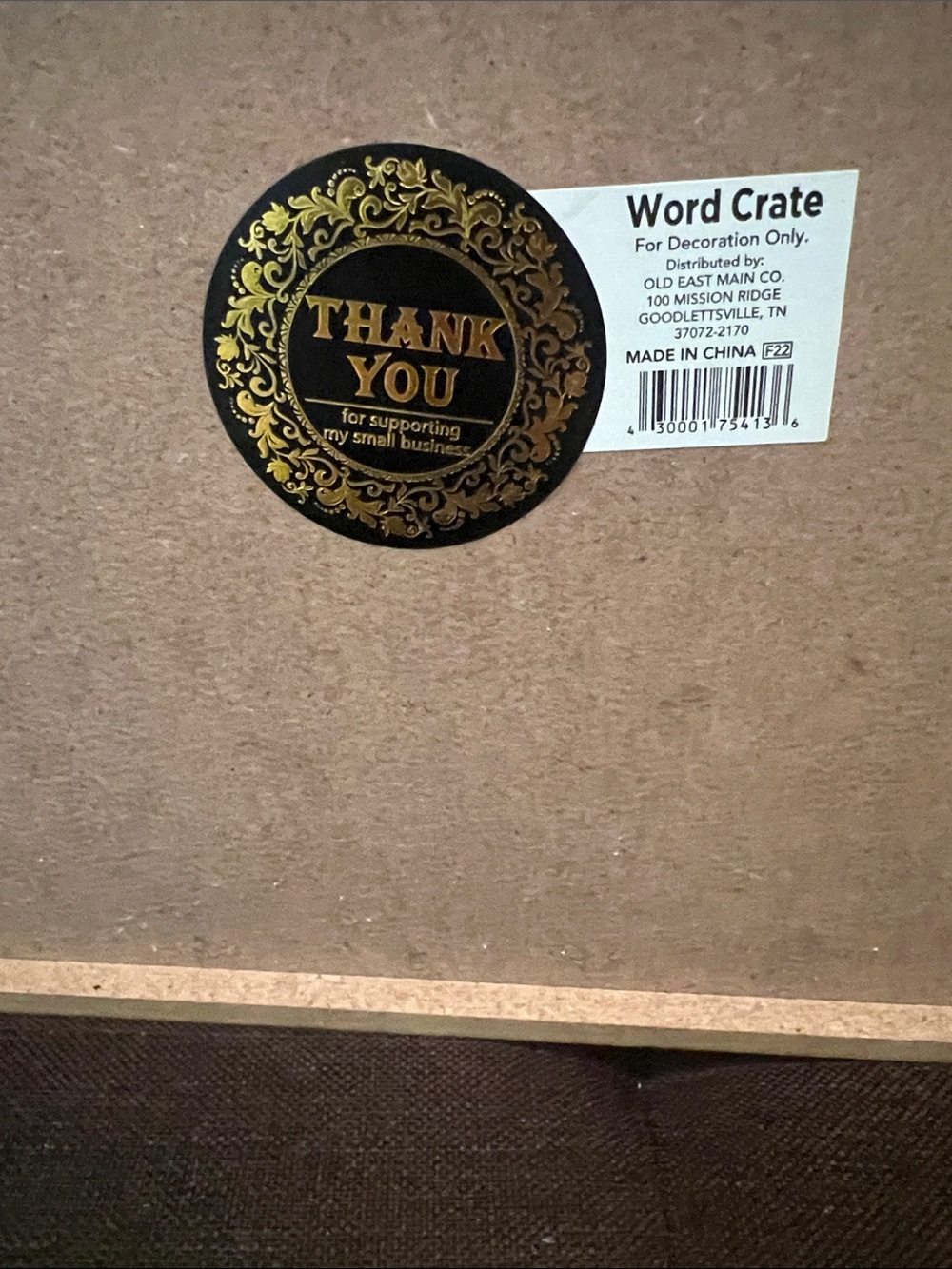 #2088*”7x15”Grateful Wooden Storage Crate - White with Burgundy Accent - Picture 4 of 14
